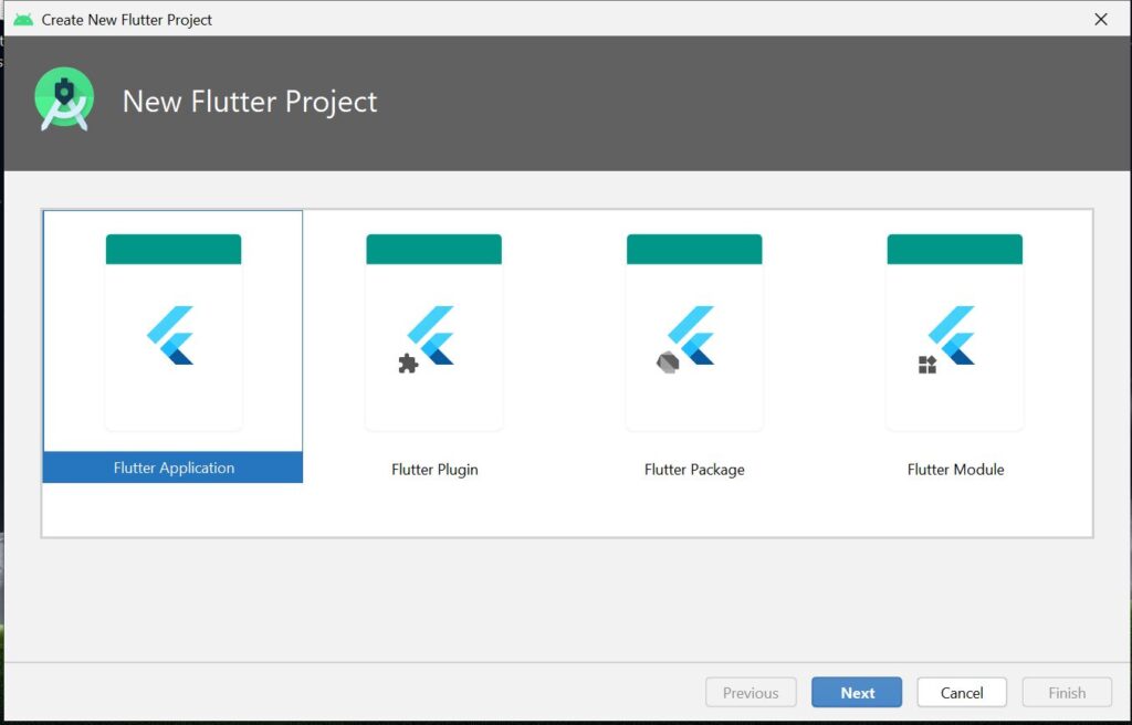 Flutter application selection