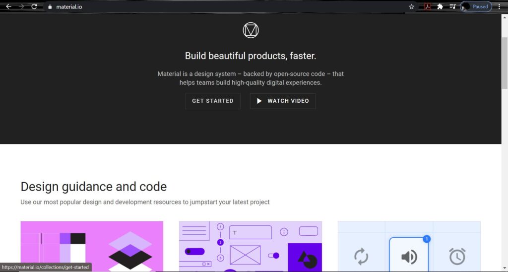 Material design patterns developed by google